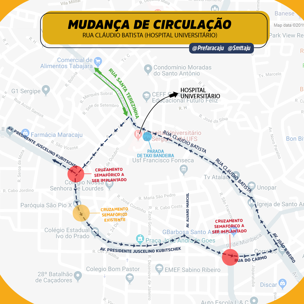 Mobilidade: Prefeitura fará alteração de trânsito na rua Cláudio Batista - SMTT Aracaju